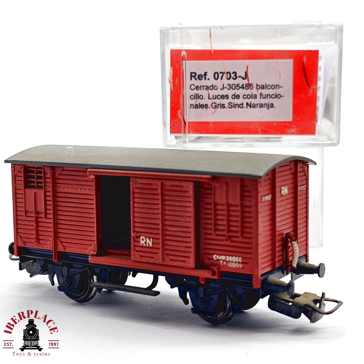 ♻️ 2da mano - DC Ktrain 0703-J vagón cerrado con balconcillo RENFE H0 escala 1:87 A15