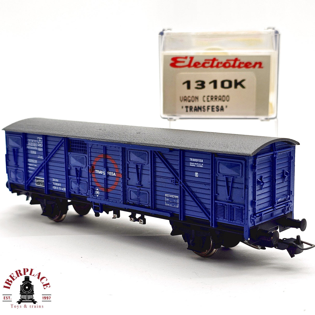 ♻️ 2da mano - DC Electrotren 1310K vagón cerrado transfesa RENFE H0 escala 1:87 A15 1/2