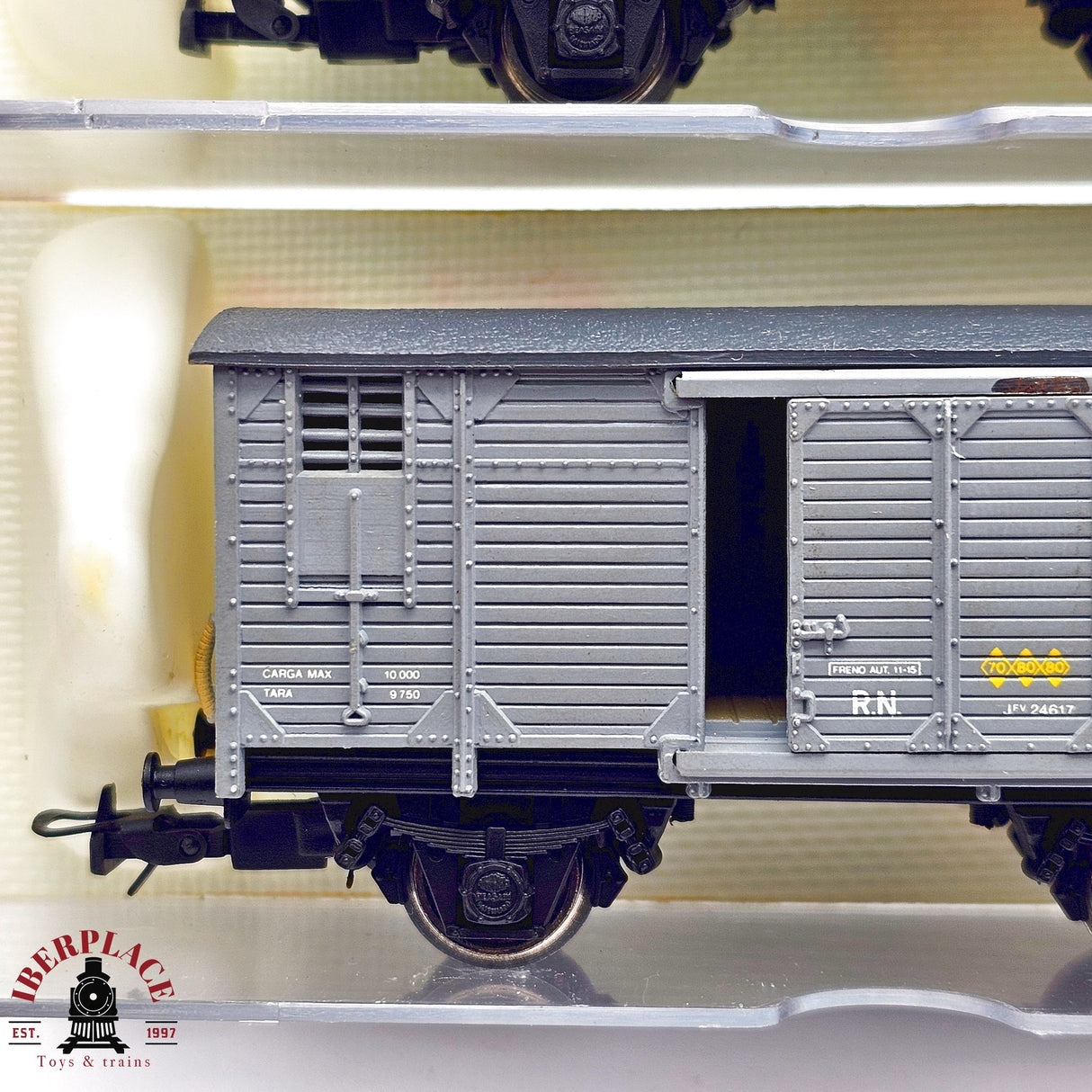 ♻️ 2da mano - DC Electrotren 2x 1860 vagones cerrados con puerta corredera RENFE H0 escala 1:87 A15
