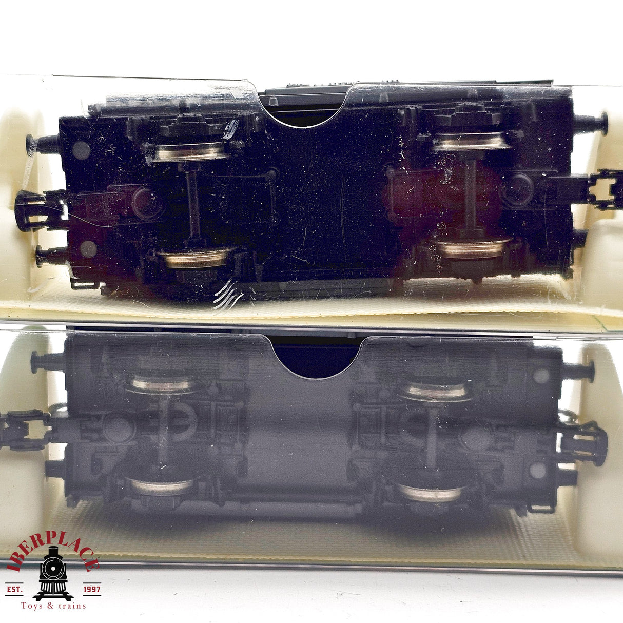♻️ 2da mano - DC Electrotren 2x 1860 vagones cerrados con puerta corredera RENFE H0 escala 1:87 A15
