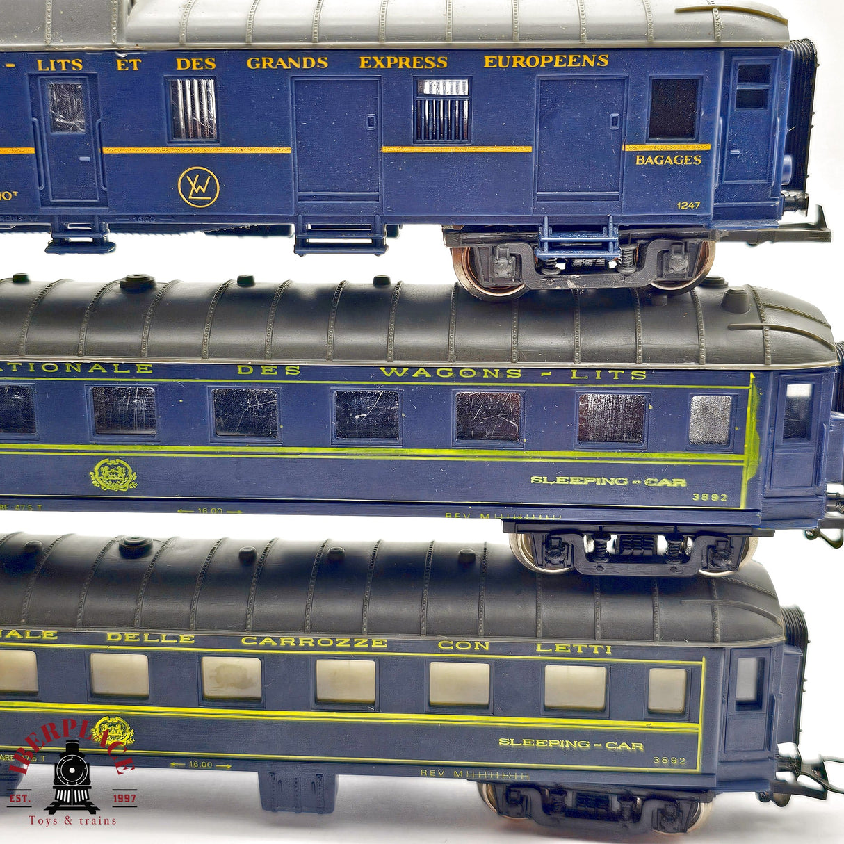 ♻️ 2da mano - DC 3x Jouef coches cama y coche equipajes CIWL H0 escala 1:87 A15