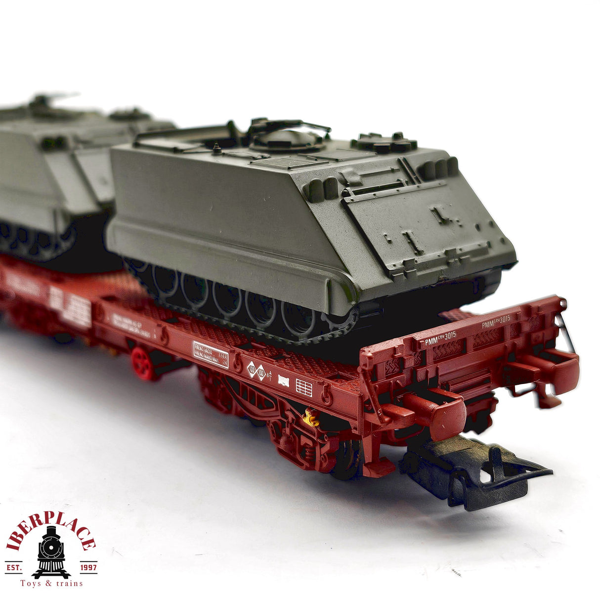 ♻️ 2da mano - Electrotren 5142 vagon plataforma vehículos militares H0 escala 1:87 A15
