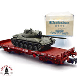 ♻️ 2da mano - DC Electrotren 5141 vagón plataforma con tanque militar H0 escala 1:87 A15