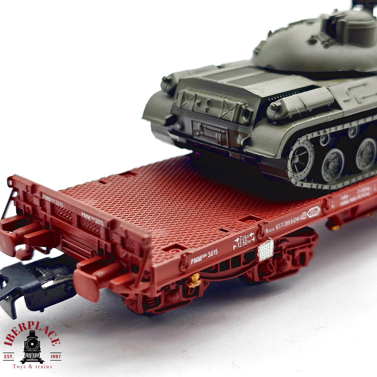 ♻️ 2da mano - DC Electrotren 5141 vagón plataforma con tanque militar H0 escala 1:87 A15