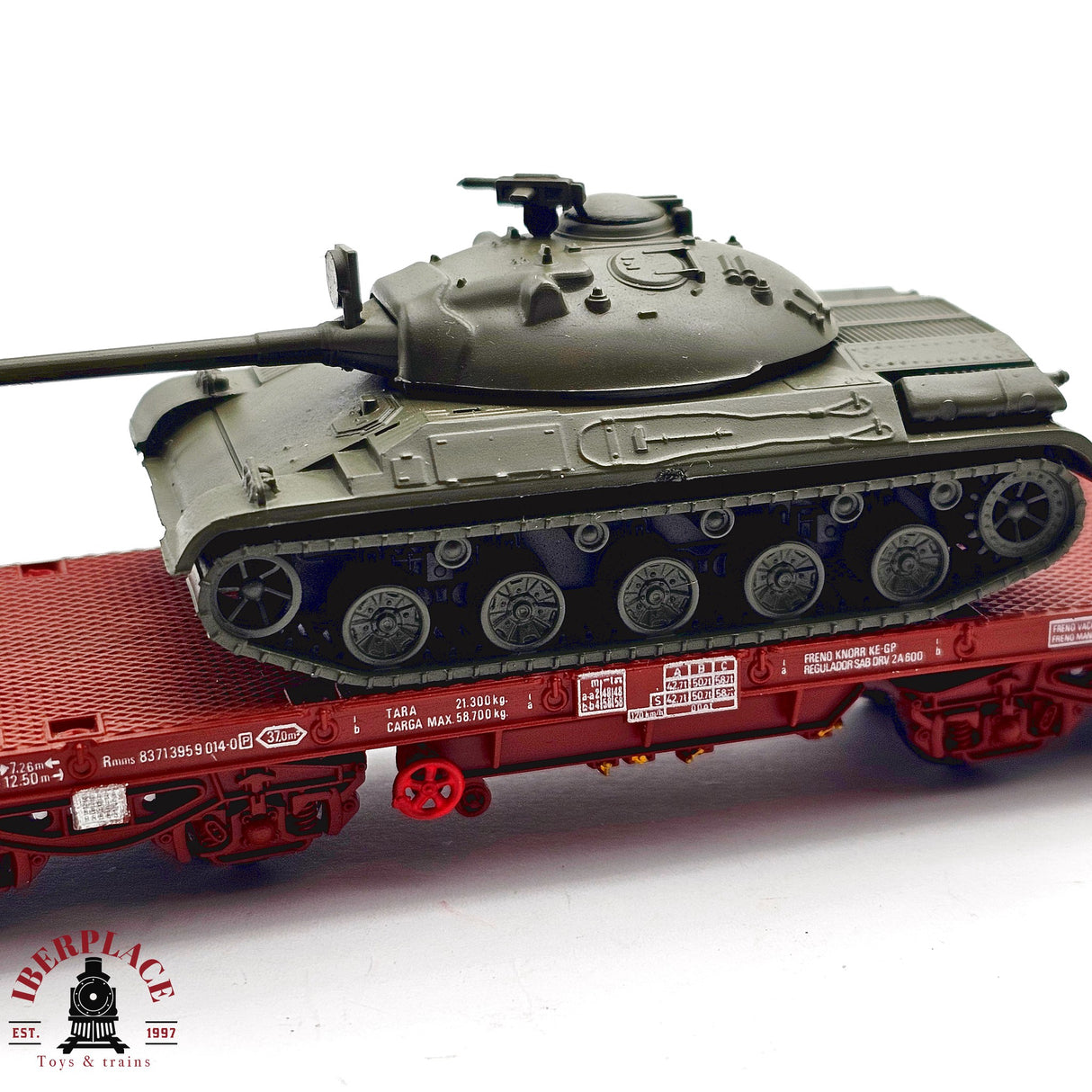 ♻️ 2da mano - DC Electrotren 5141 vagón plataforma con tanque militar H0 escala 1:87 A15