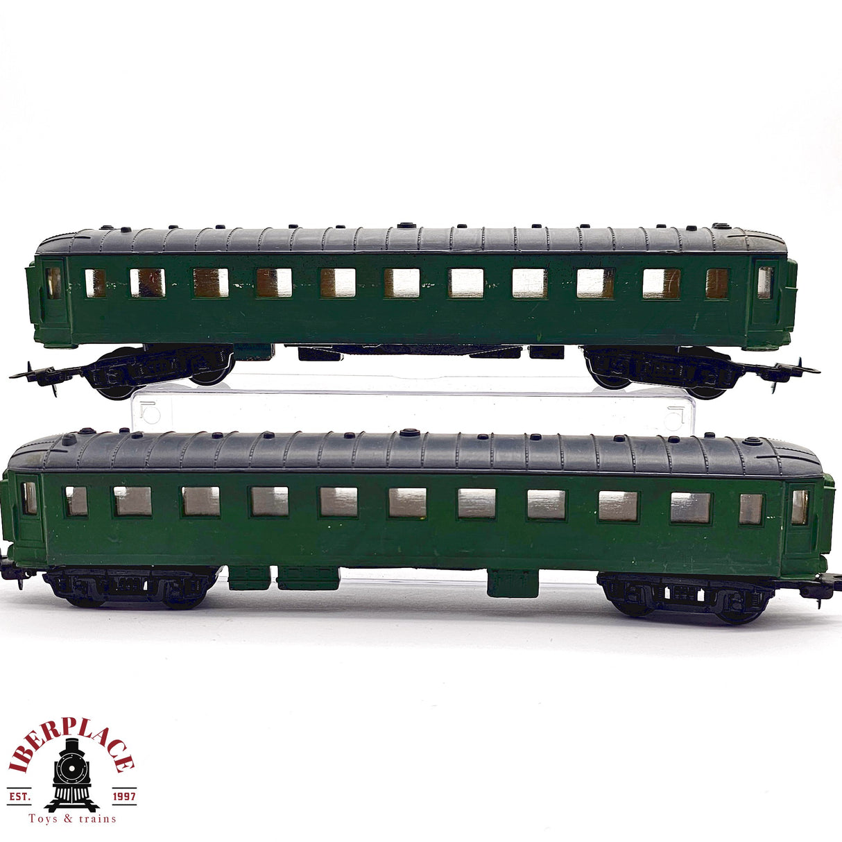 ♻️ 2da mano - DC 2x Paya vagones pasajeros pintados H0 escala 1:87 A15