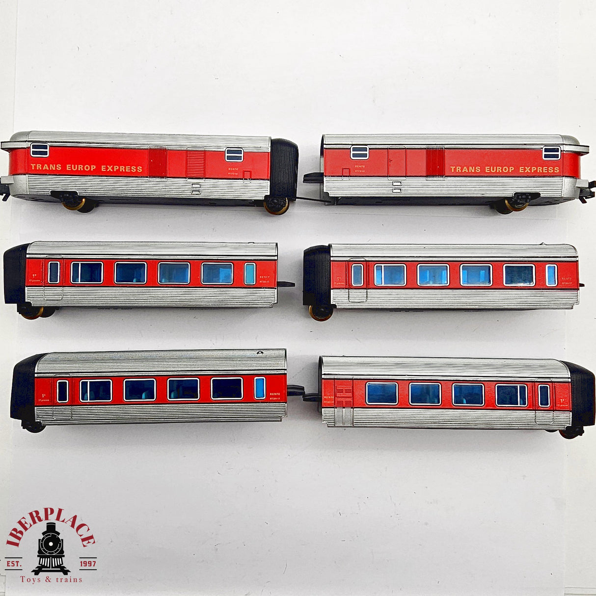 ♻️ 2da mano - DC 6x IBERTREN vagones complementarios Trans Europ Express RENFE H0 escala 1:87 A15