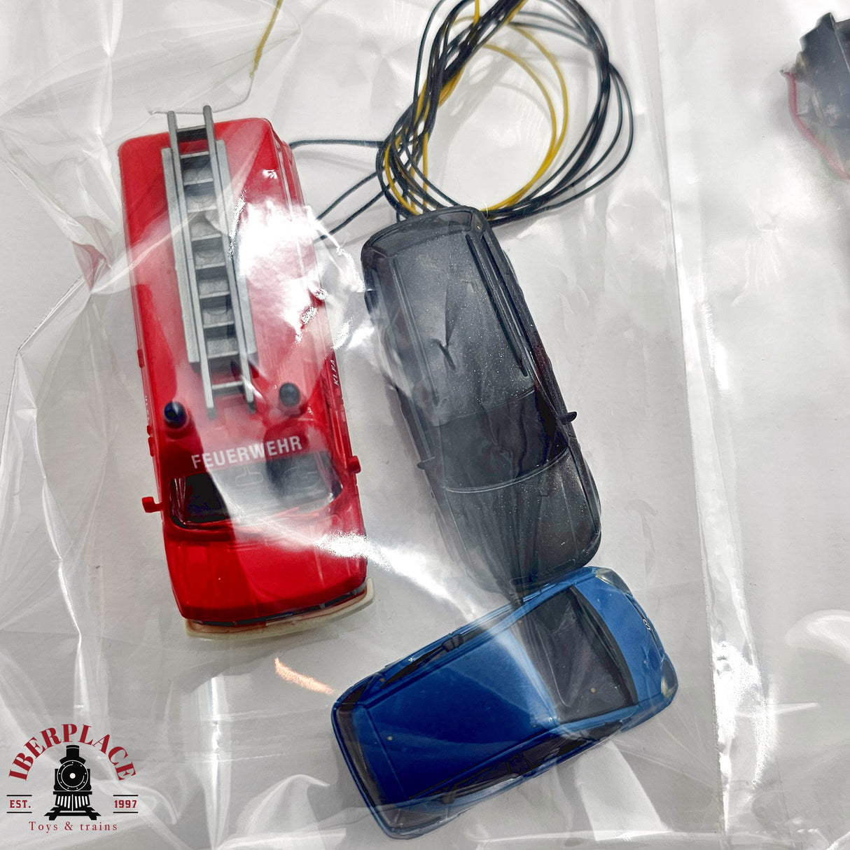 ♻️ 2da mano - Lote Busch Aneste coches farolas postes de luz H0 escala 1:87 A15