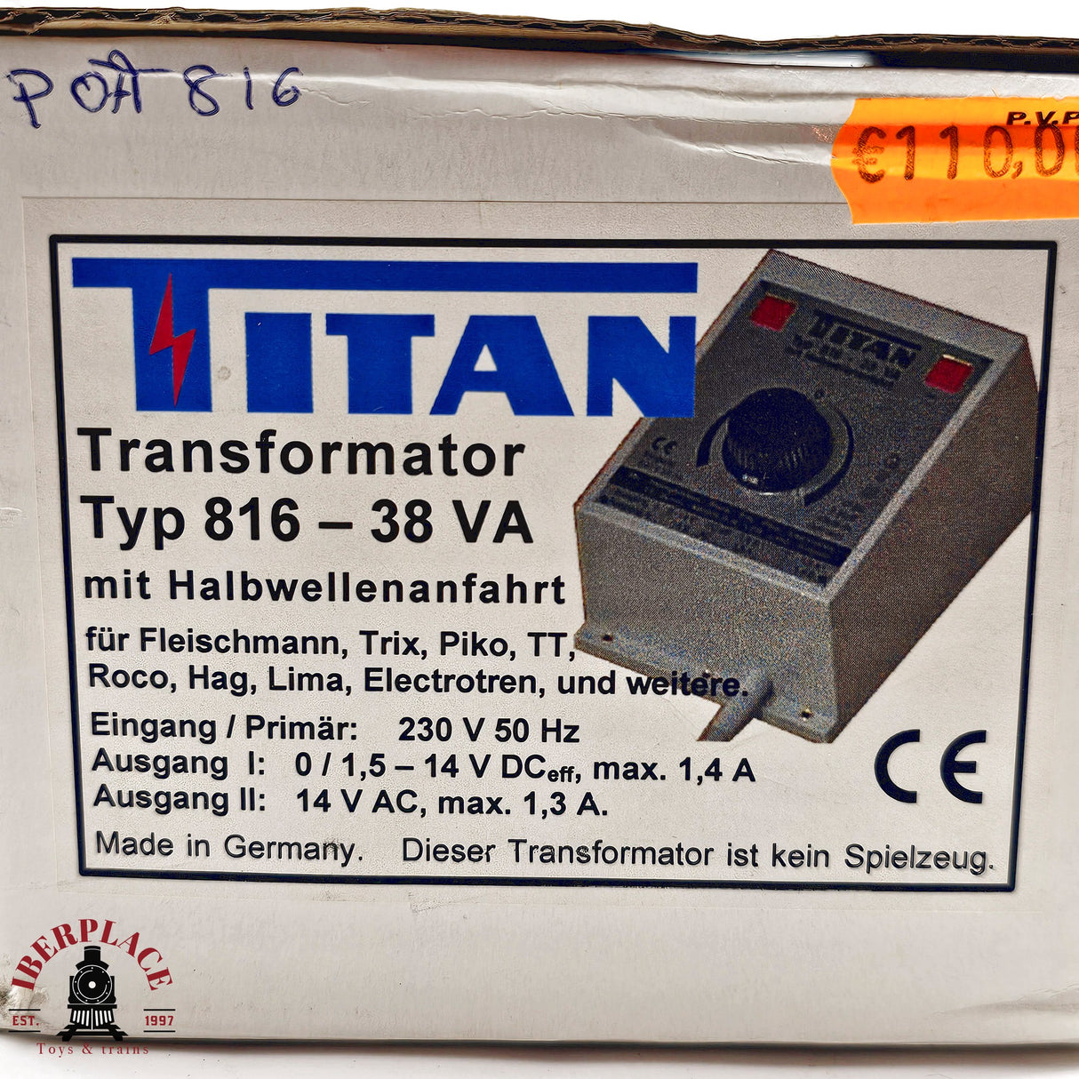 ♻️ 2da mano - Titan Transformador Typ 816 38VA H0 escala 1:87 A15