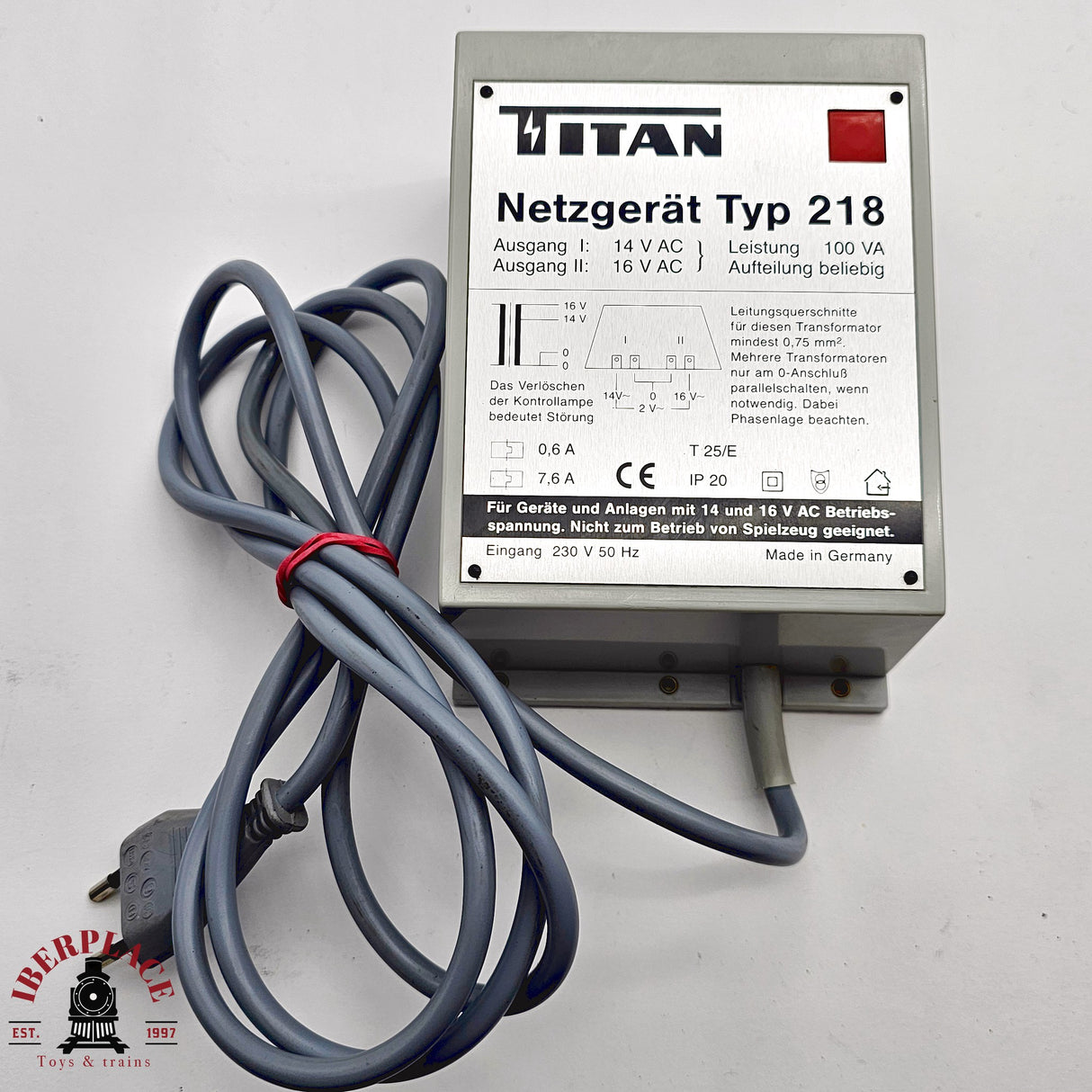 ♻️ 2da mano - Titan Transformador Typ 218 100VA H0 escala 1:87 A15