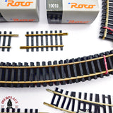 ♻️ 2da mano - Roco Lote vías curvas, rectas, desvíos, motores desvíos H0 escala 1:87 E15