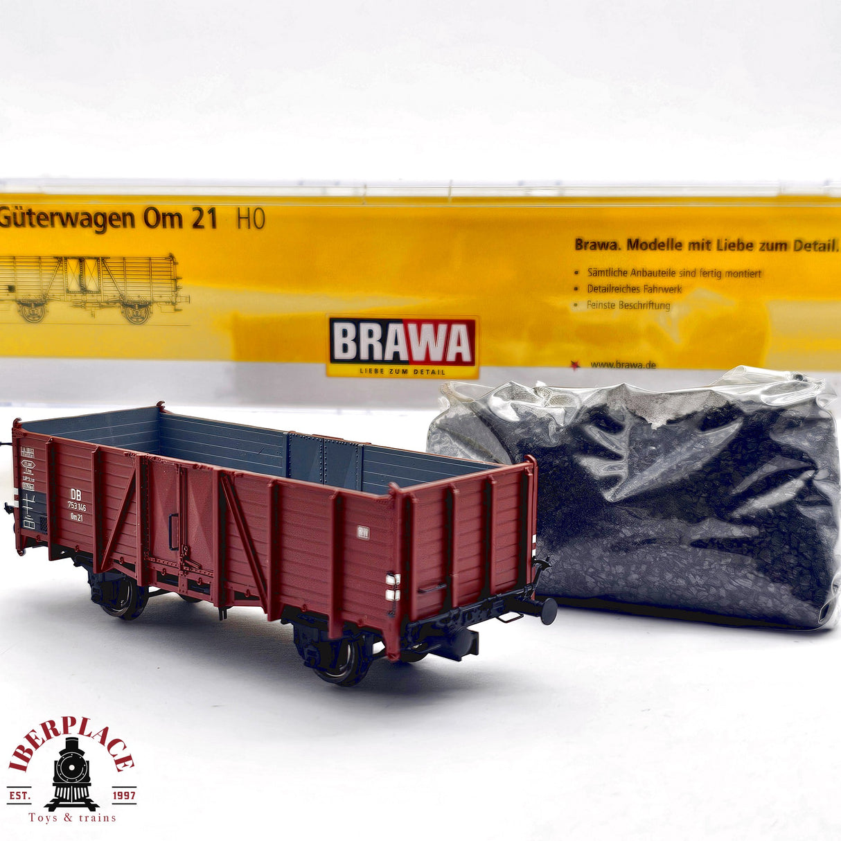 ♻️ 2da mano - DC BRAWA 48406 Vagón abierto Om 21 Ep III DB H0 escala 1:87 E13