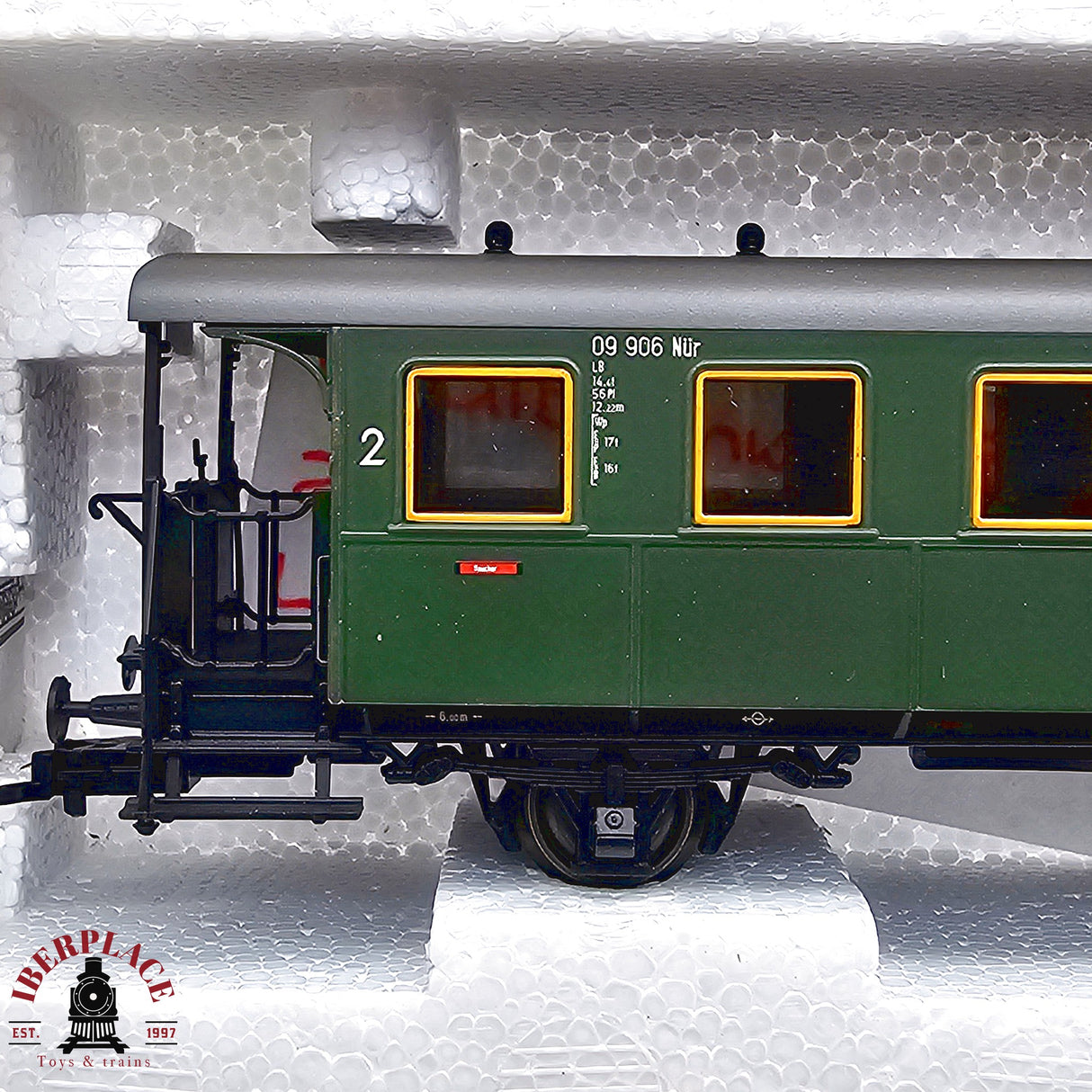 ♻️ 2da mano -  DC 2x Roco 44822 vagones pasajeros DB clase 2 H0 escala 1:87 E13