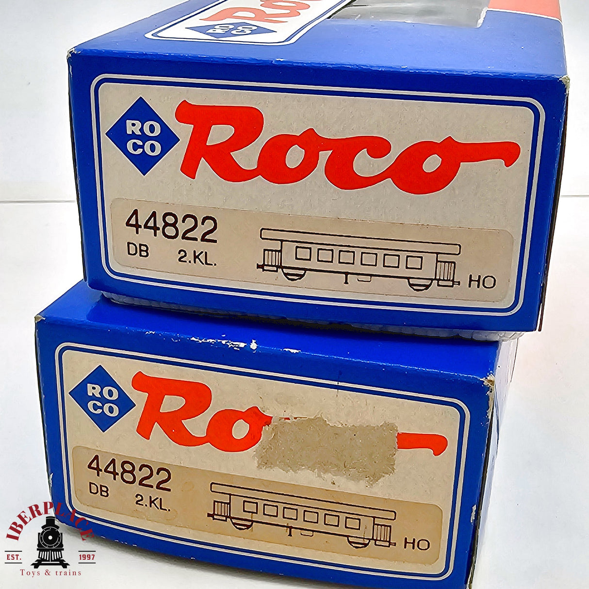 ♻️ 2da mano -  DC 2x Roco 44822 vagones pasajeros DB clase 2 H0 escala 1:87 E13