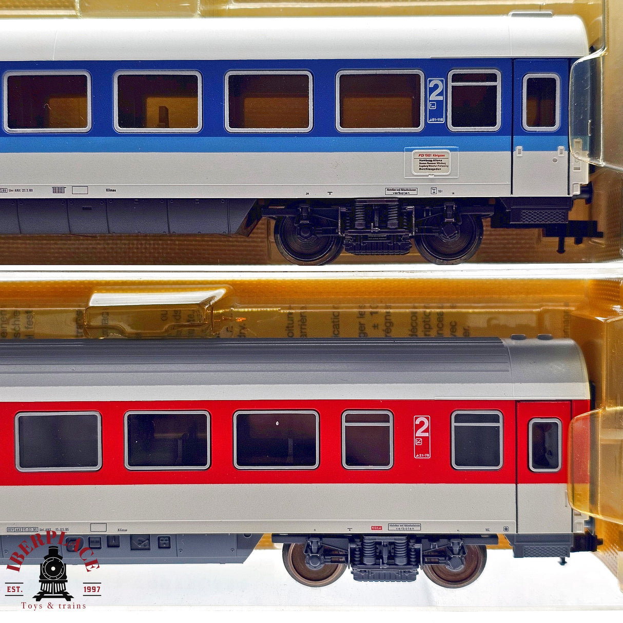 ♻️ 2da mano -  DC 2x 5112 5109 Fleischmann vagones pasajeros DB clase 2 H0 escala 1:87 E13