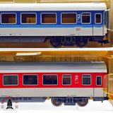 ♻️ 2da mano -  DC 2x 5112 5109 Fleischmann vagones pasajeros DB clase 2 H0 escala 1:87 E13