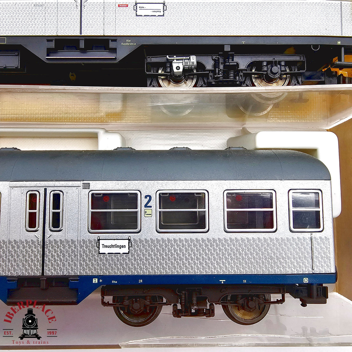 ♻️ 2da mano -  DC Fleischmann 3x vagones pasajeros DB silver H0 escala 1:87 E13