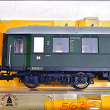 ♻️ 2da mano -  DC Fleischmann 3x vagones pasajeros DB clase 2 verdes H0 escala 1:87 E13