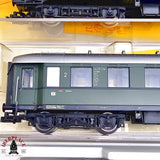 ♻️ 2da mano -  DC Fleischmann 3x vagones pasajeros DB clase 2 verdes H0 escala 1:87 E13