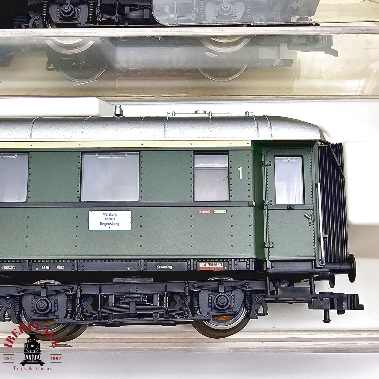 ♻️ 2da mano -  DC Fleischmann 3x vagones pasajeros DB clase 2 verdes H0 escala 1:87 E13