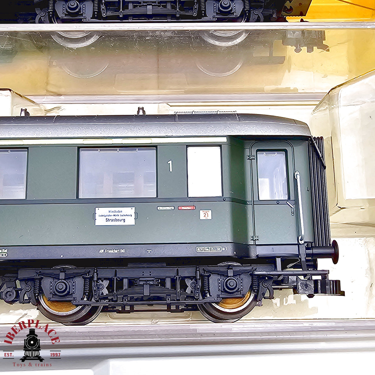 ♻️ 2da mano -  DC Fleischmann 3x vagones pasajeros DB clase 2 verdes H0 escala 1:87 E13