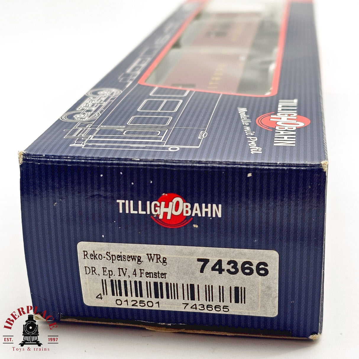 ♻️ 2da mano -  DC Tilligh Bahn 74366 vagón restaurante DR Mitropa H0 escala 1:87 E13