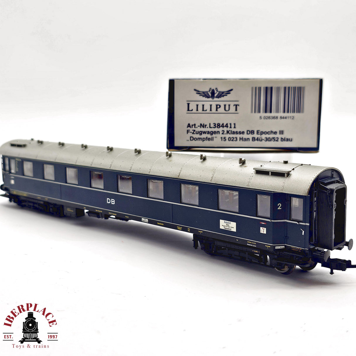 ♻️ 2da mano -  DC Liliput L384411 vagón pasajeros DB Ep III clase 2 H0 escala 1:87 E13