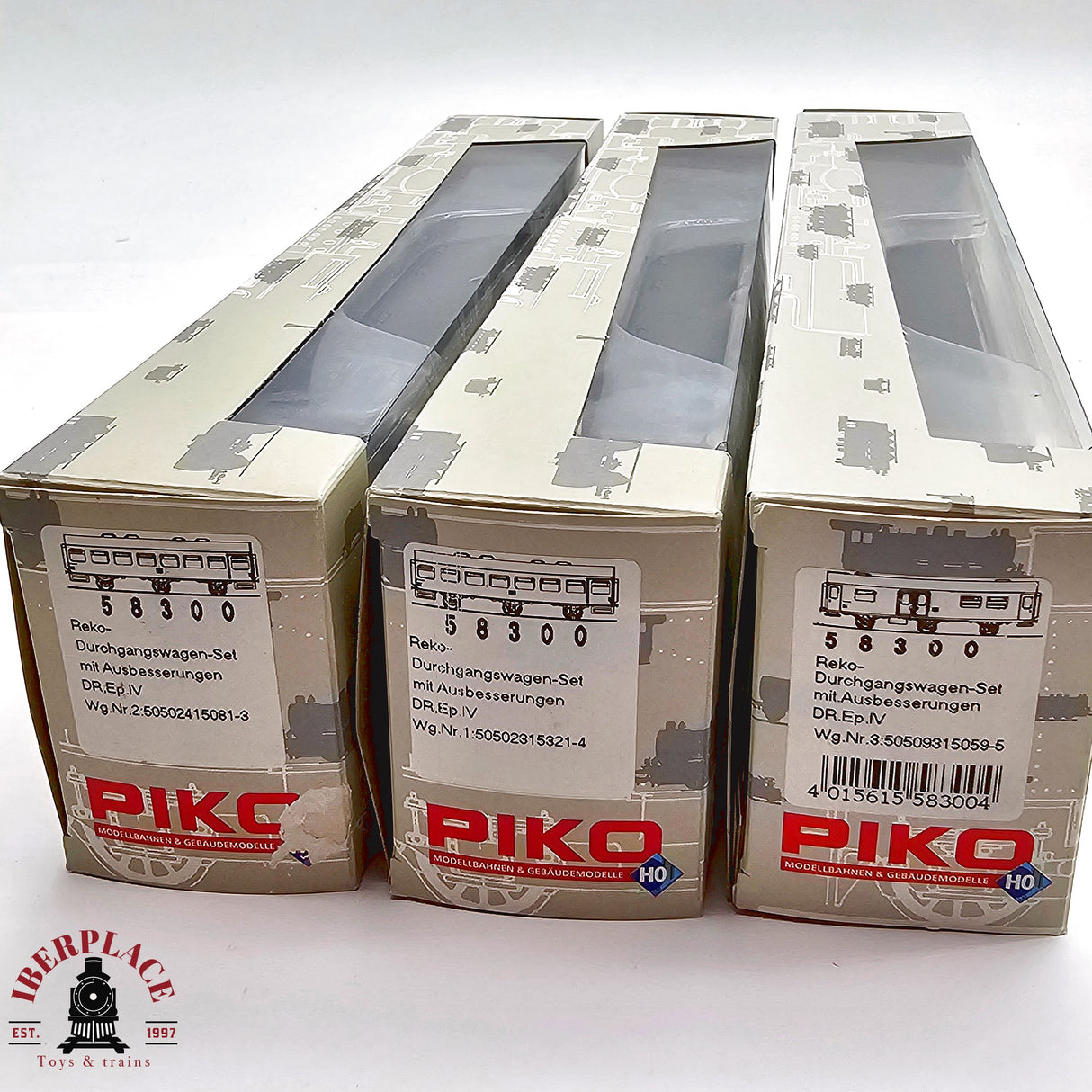 ♻️ 2da mano -  DC PIKO 58300 set de 3 coches pasajeros DR H0 escala 1:87 E13