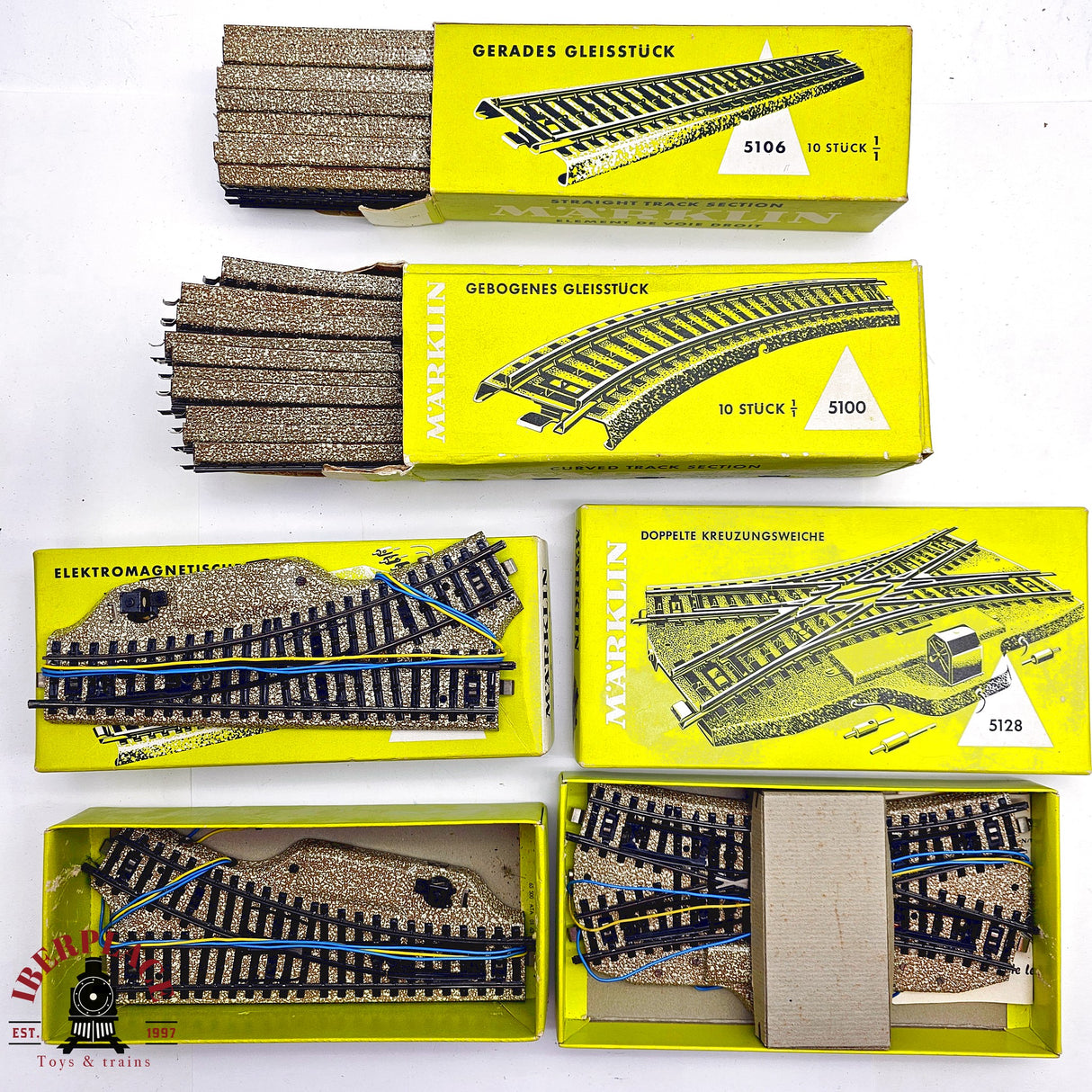 ♻️ 2da mano -  Märklin Lote de vías desvíos cruce sistema M H0 escala 1:87 E13