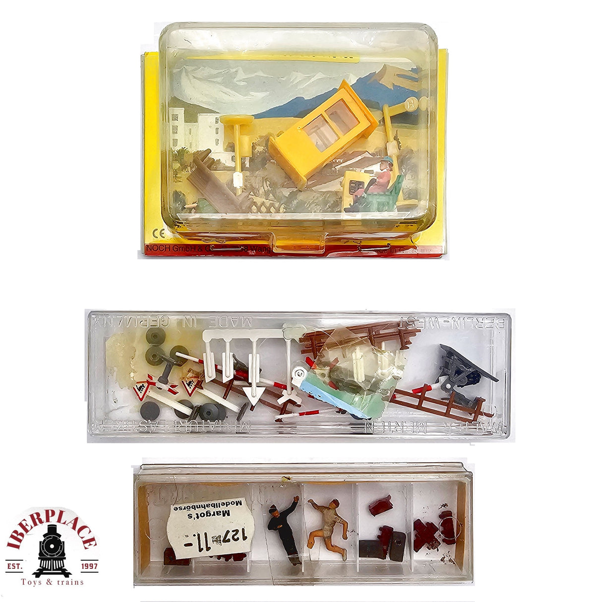 ♻️ 2da mano -  Noch cabina telefonica figuras barreras paso a nivel etc H0 escala 1:87 E13