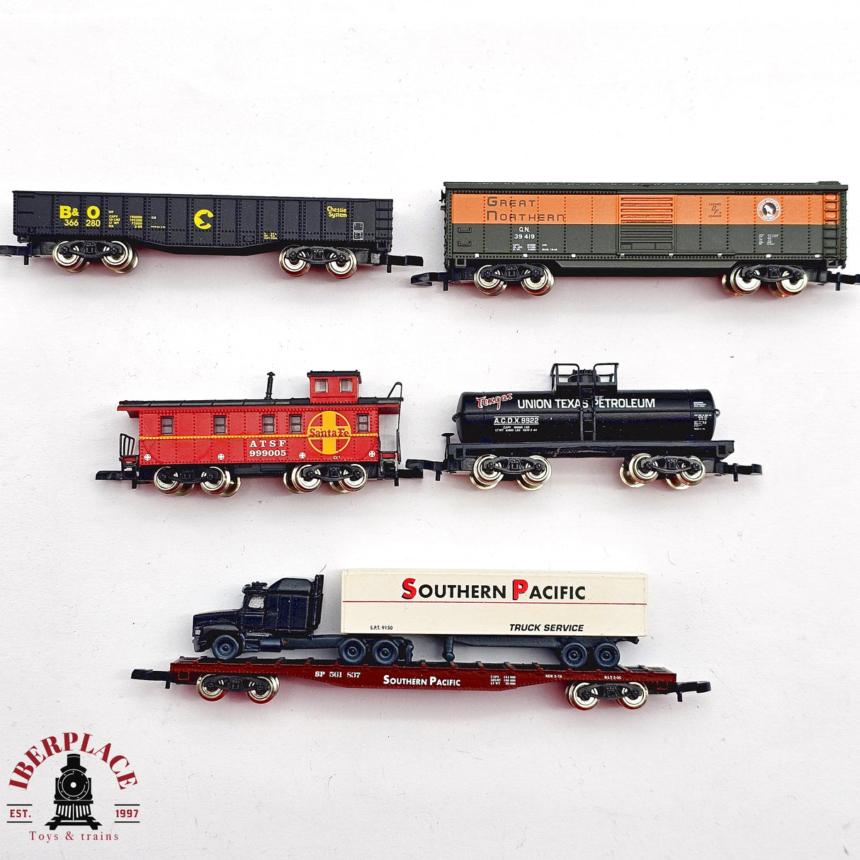 ♻️ 2da mano -  Märklin 5x vagones mercancias Usa Z escala 1:220 E14