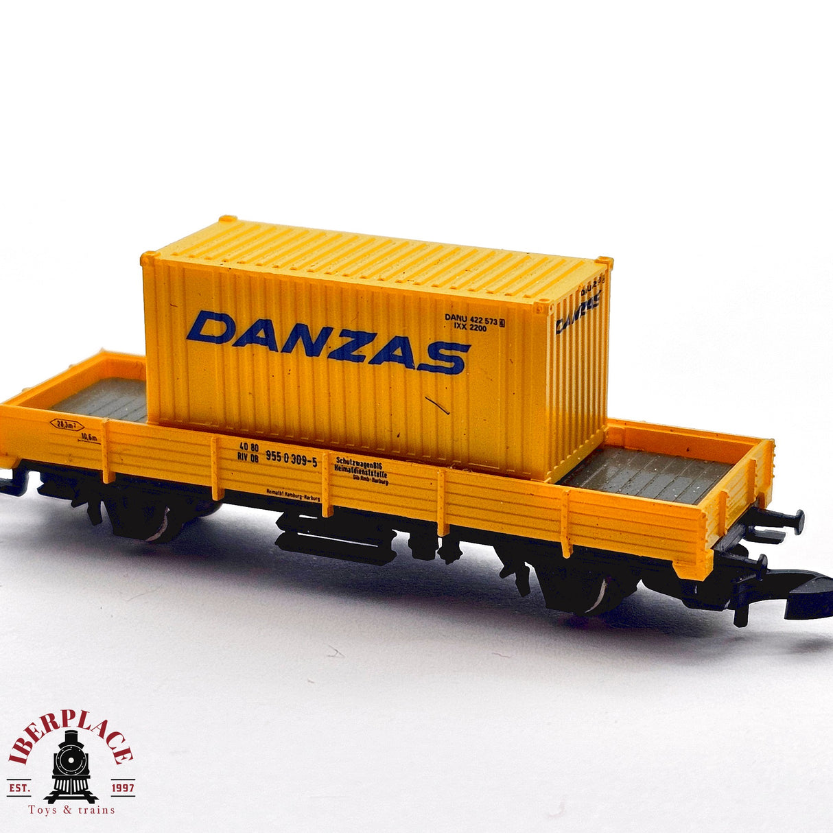 ♻️ 2da mano -  Märklin vagón contenedor DANZAS DB  Z escala 1:220 E14