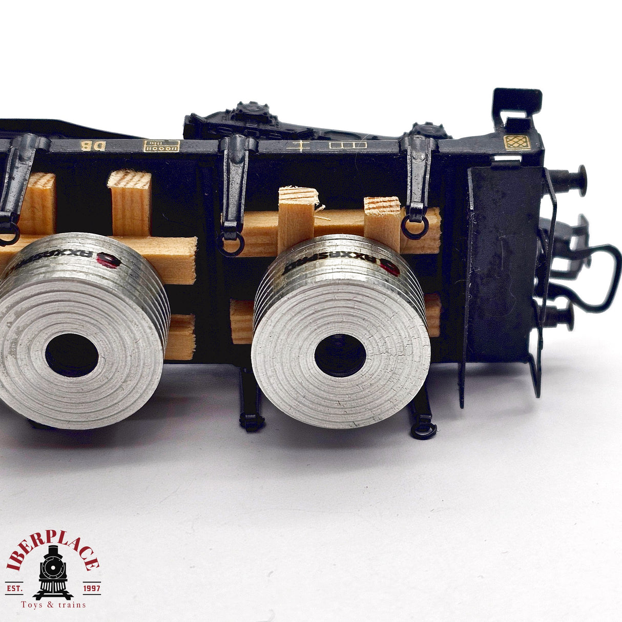 ♻️ 2da mano - Märklin vagón telero DB 13 392 con carga pesada H0 escala 1:87 E14