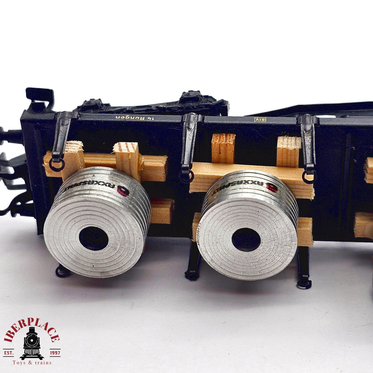 ♻️ 2da mano - Märklin vagón telero DB 13 392 con carga pesada H0 escala 1:87 E14