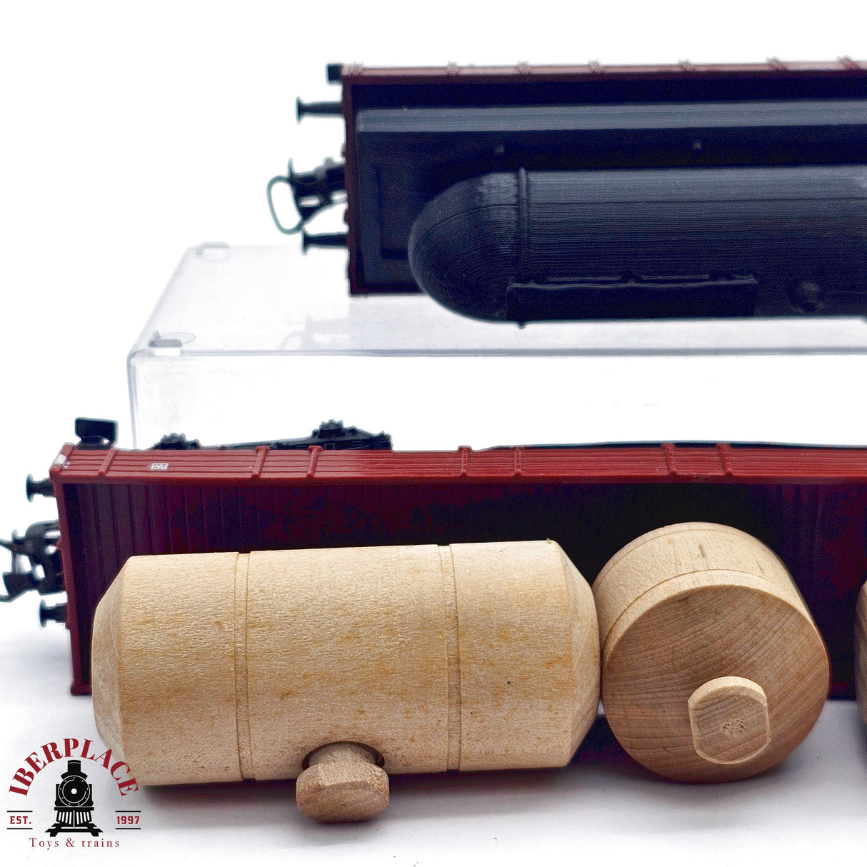 ♻️ 2da mano - Märklin 2x vagones plataforma DB con carga H0 escala 1:87 E14