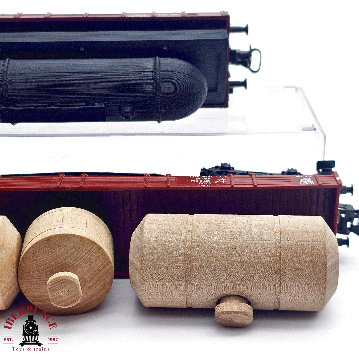♻️ 2da mano - Märklin 2x vagones plataforma DB con carga H0 escala 1:87 E14