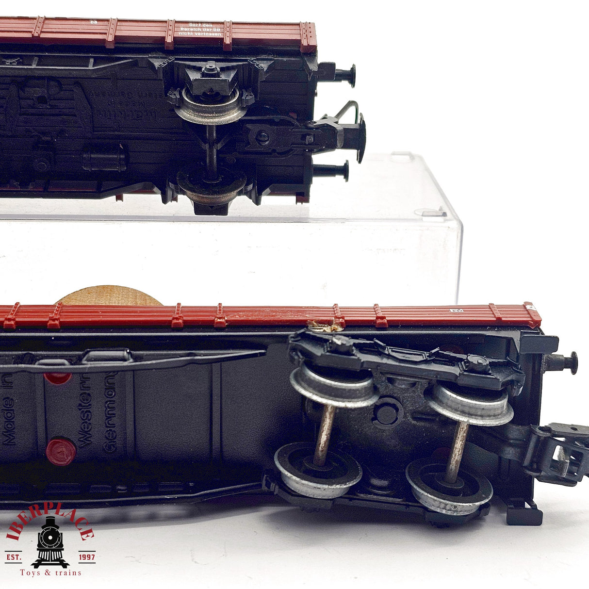 ♻️ 2da mano - Märklin 2x vagones plataforma DB con carga H0 escala 1:87 E14