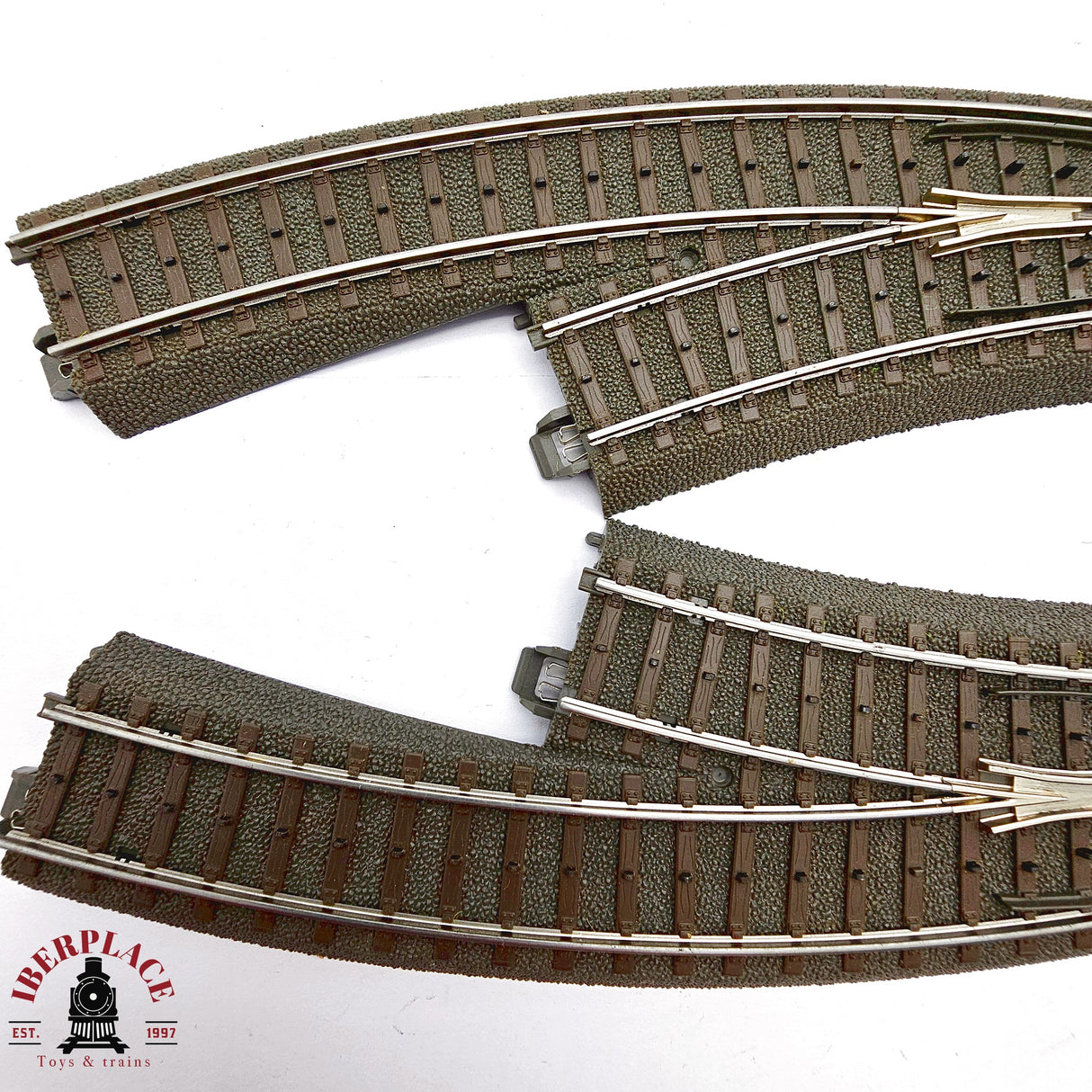 ♻️ 2da mano - Märklin 2x 24672 desvíos curvos izquierda y derecha sistema C H0 escala 1:87 E14