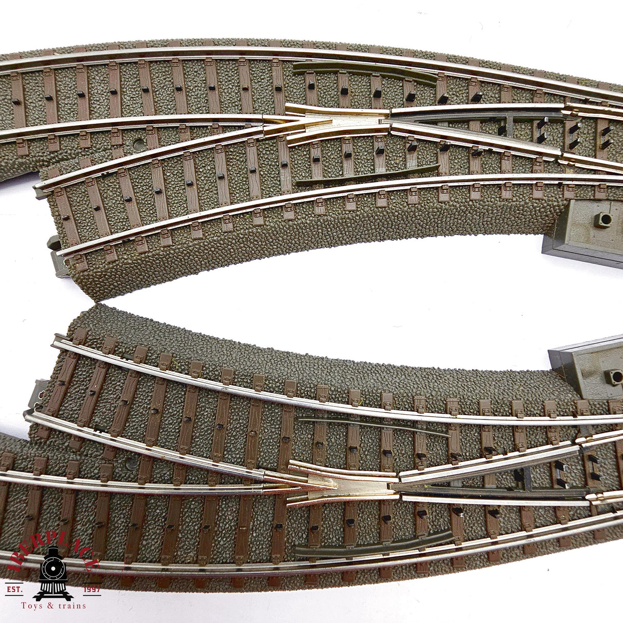 ♻️ 2da mano - Märklin 2x 24672 desvíos curvos izquierda y derecha sistema C H0 escala 1:87 E14