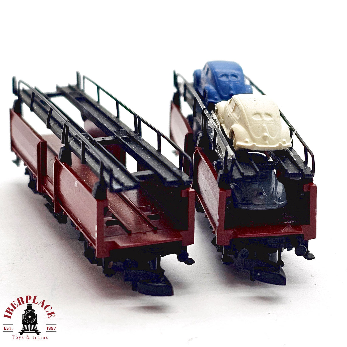 ♻️ 2da mano -  Märklin 2x vagones portacoches DB  Z escala 1:220 E14