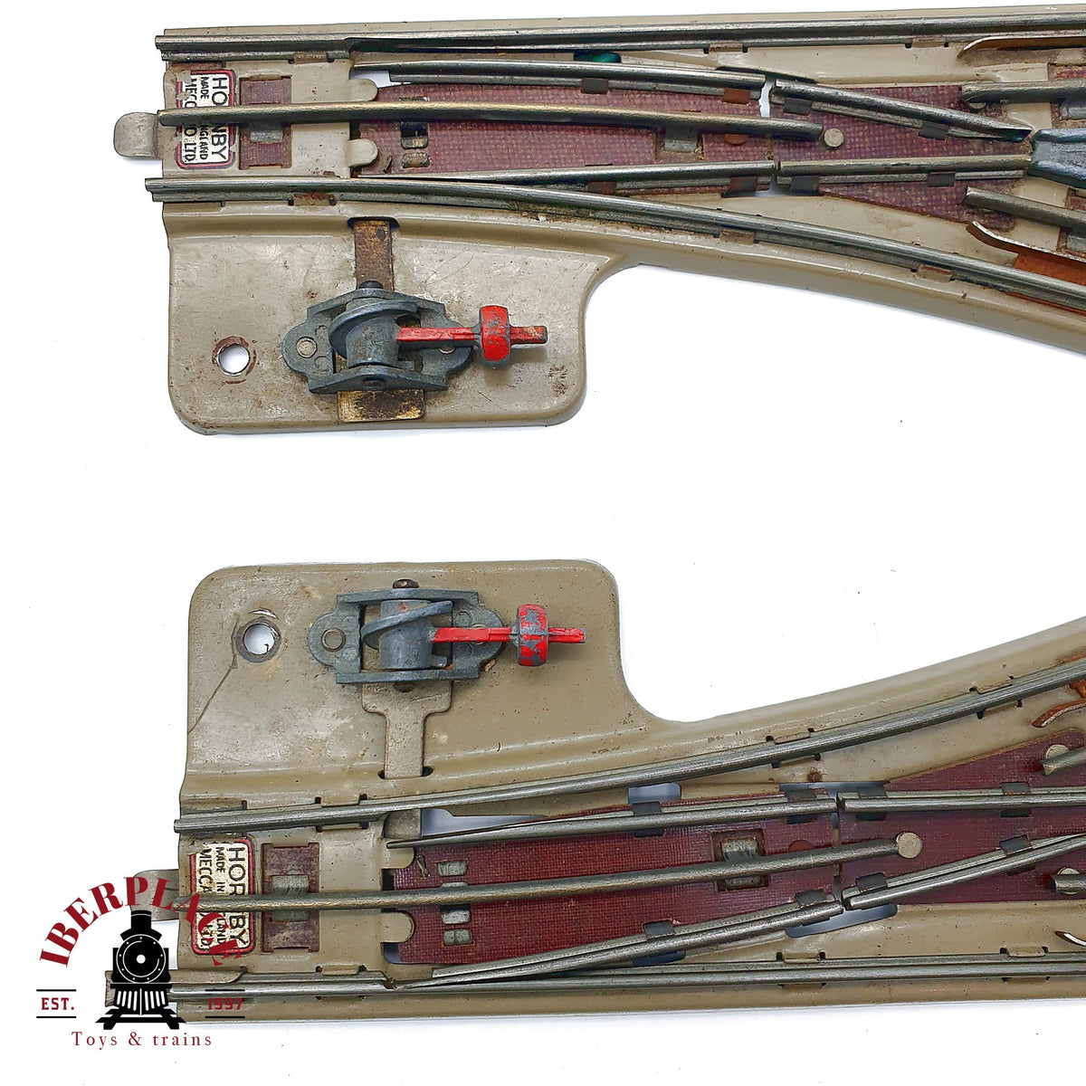 ♻️ Hornby Dublo 3-Rail Lote vias curvas y desvios vintage 00 1940 - 50's - 🔴 GRADE C Escala H0