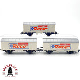 ♻️  Roco 3x  vagones mercancias cerrados Roco Hobby Line publicidad Escala H0 1:87