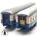 ♻️✨ Märklin 2x vagones pasajeros DB 4111 4112 1a 2a clase azul beige AC Escala H0 1:87