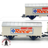 ♻️  Roco 3x  vagones mercancias cerrados Roco Hobby Line publicidad Escala H0 1:87