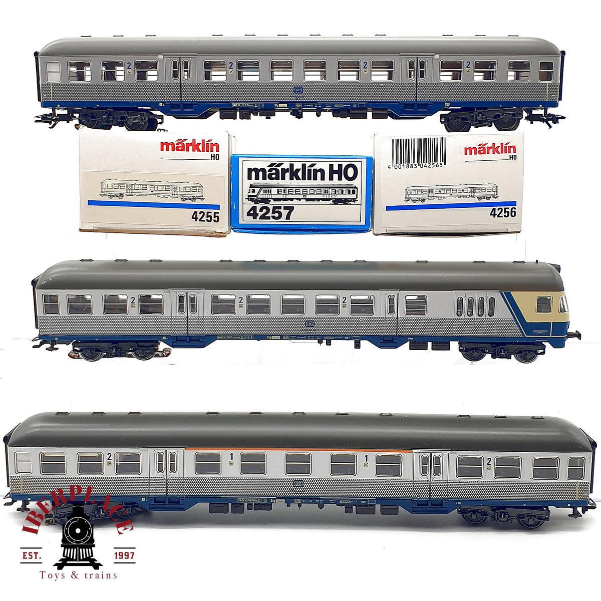 ♻️✨ Märklin  Set 3x vagones Silberlinge DB 4255 4256 4257 Steuerwagen Escala H0 1:87