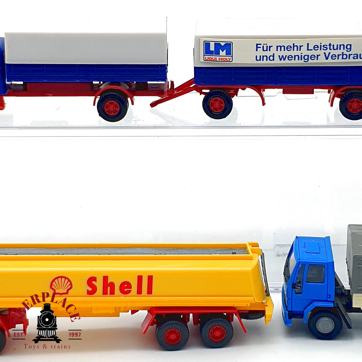 ♻️ 🚂 WIKING 9x vehiculos camiones cisterna Shell obras apisonadora Escala H0 1:87