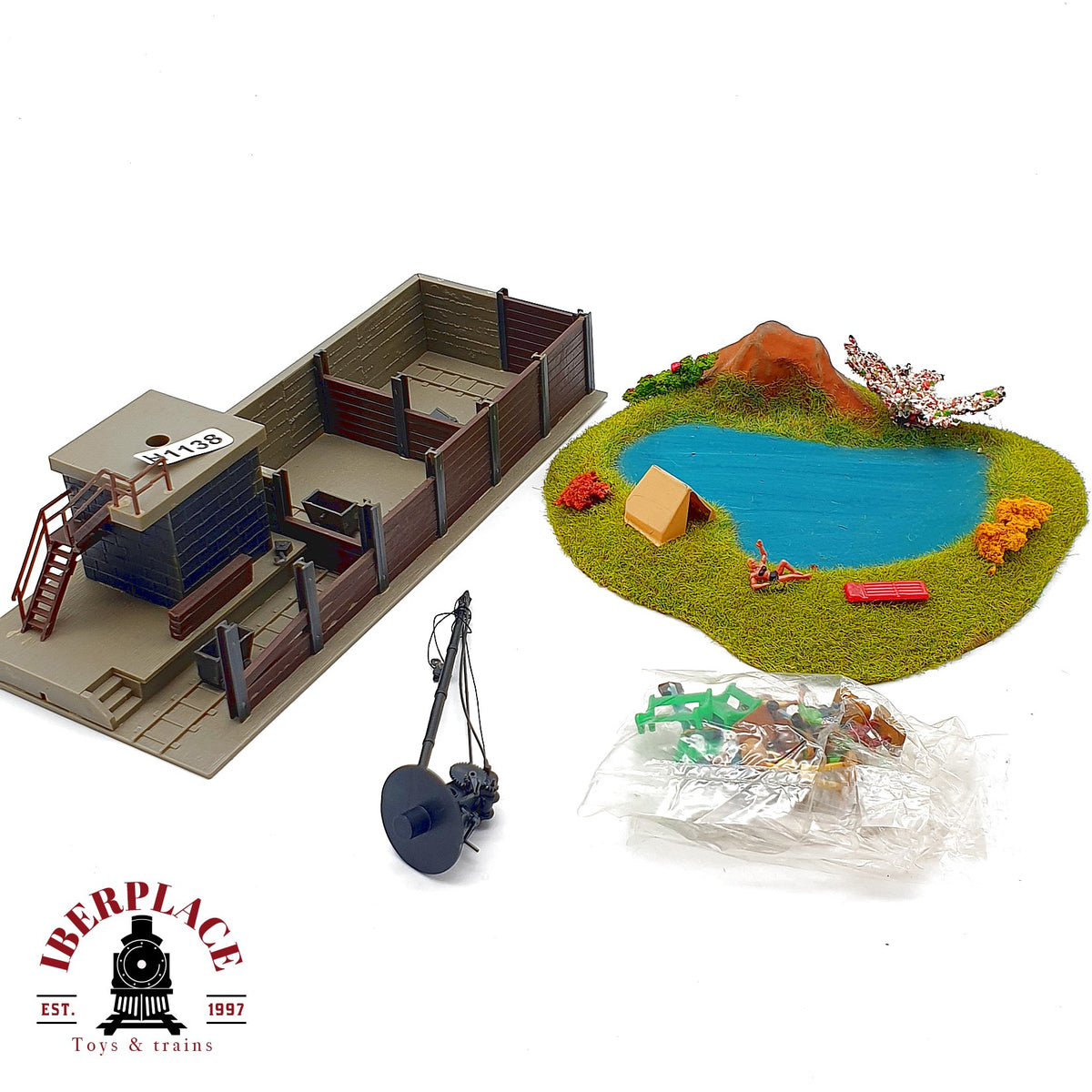 ♻️ Faller escenografia lago camping diorama cargadero grua deposito carbón Escala H0 1:87