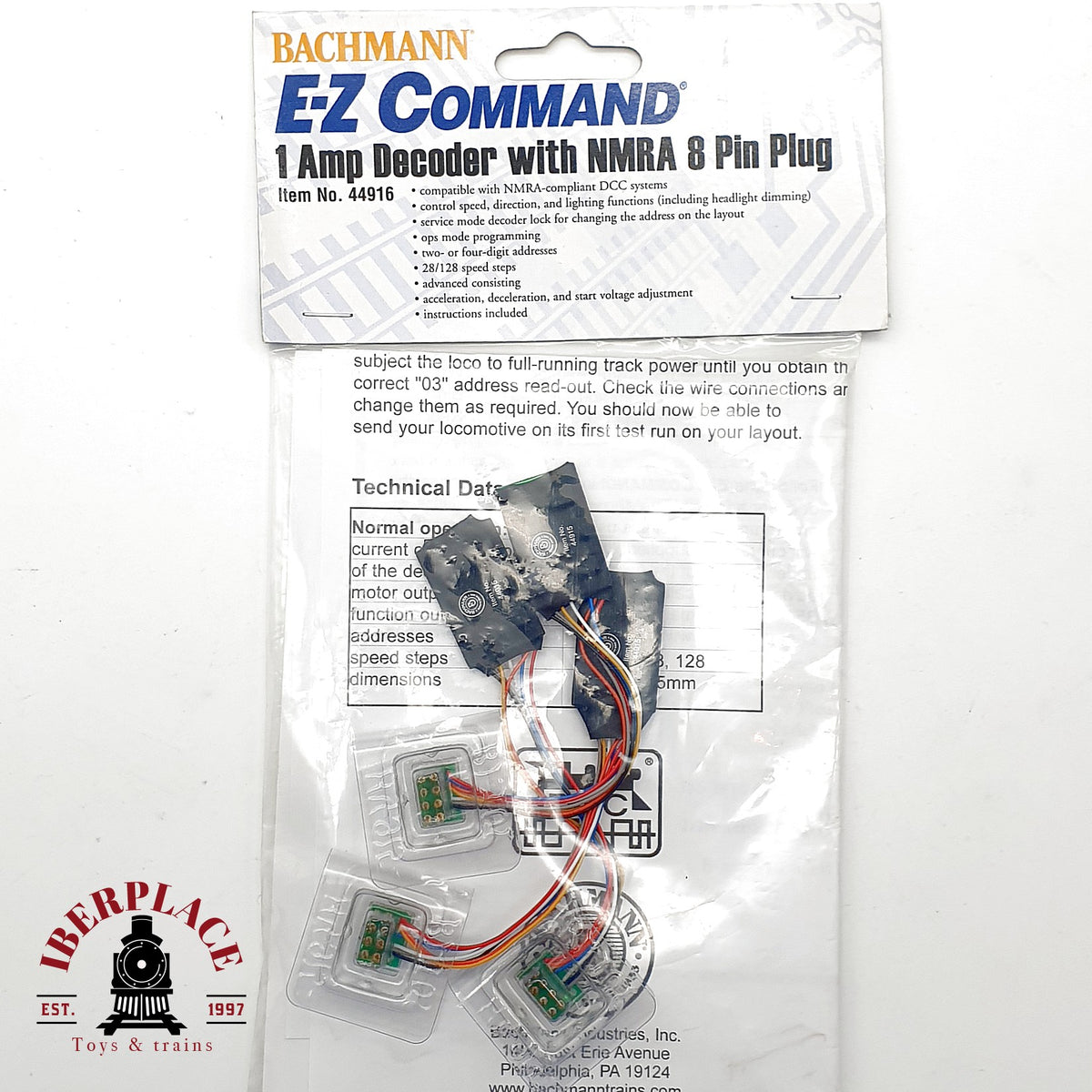 ♻️ 🆕 Bachmann 44916 decodificadores digitales DCC 8 Pin NEM 652 Escala H0 1:87 1/3