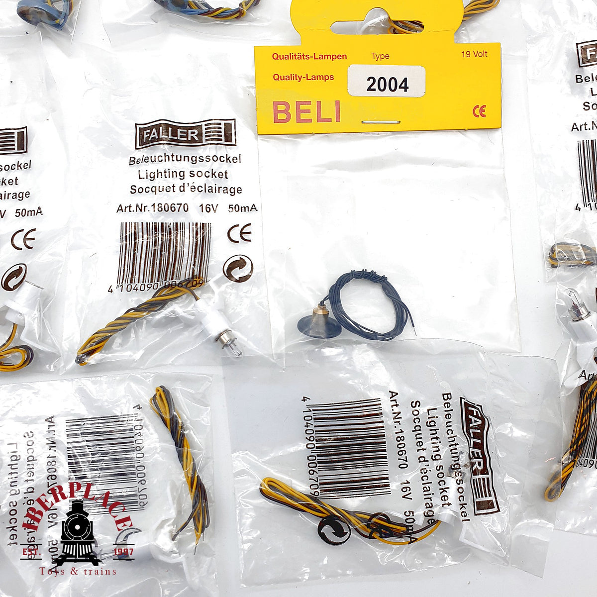 ♻️ 🚂 26x Faller Beli Beco Lote accesorios iluminacion zocalos farolas bombillas Escala H0 1:87