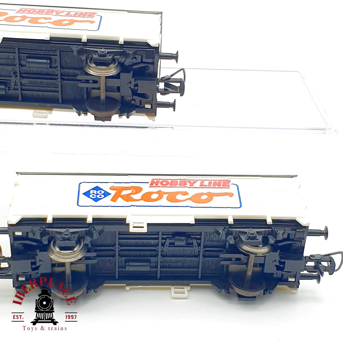 ♻️  Roco 3x  vagones mercancias cerrados Roco Hobby Line publicidad Escala H0 1:87